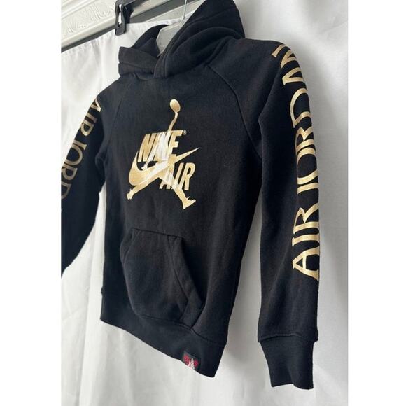 Nike Air Jordan Black Gold Logo Hoodie XS (4–5 Yrs) - Picture 13 of 15
